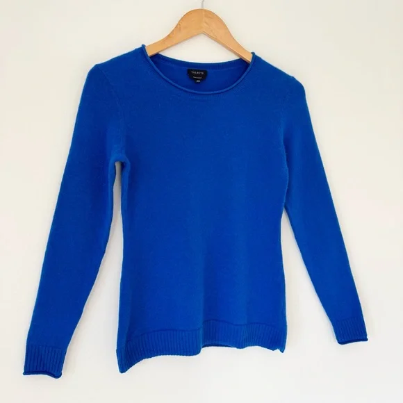 100% Cashmere Crewneck Sweater in Royal Blue by Talbots, Size XS, Like New - Picture 3 of 12